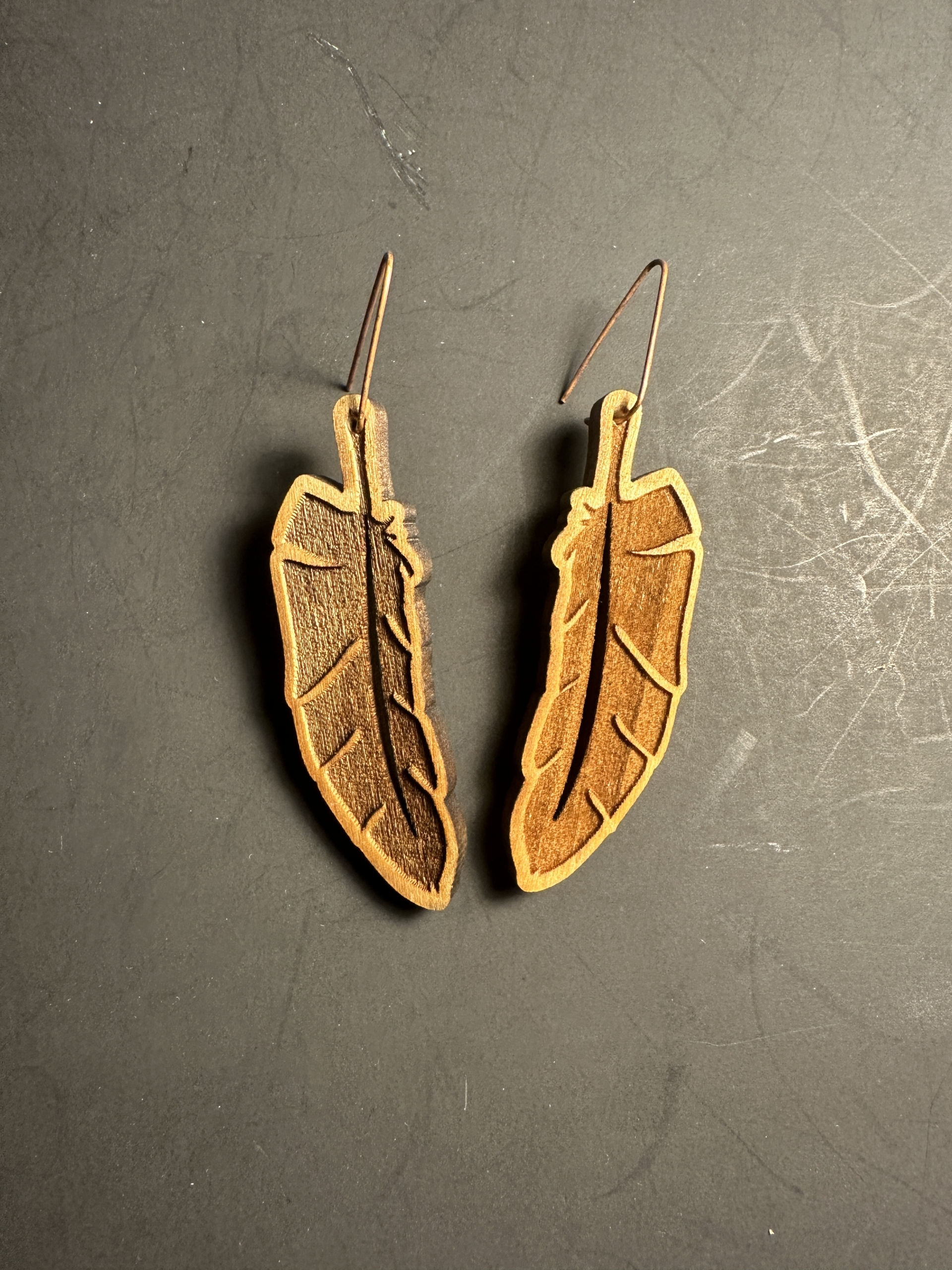 Handmade Wooden Earrings by Joshua